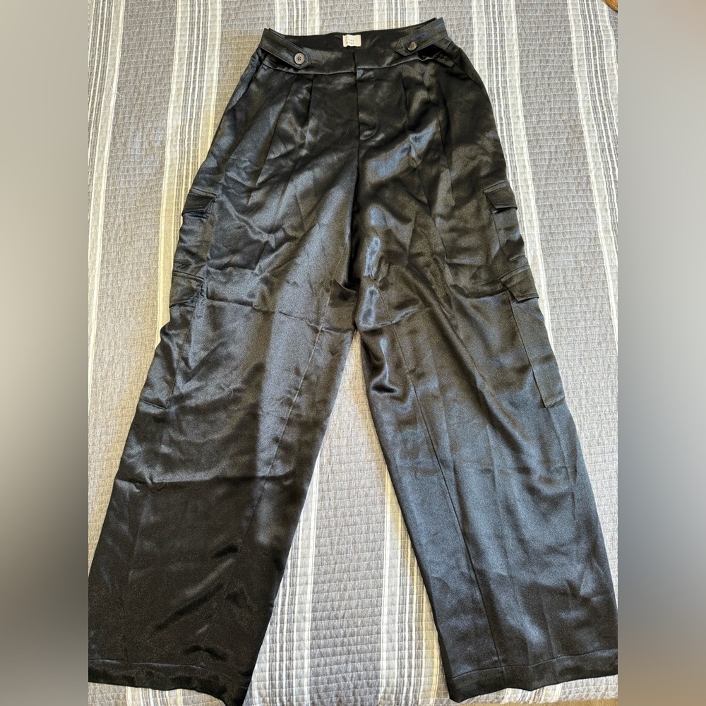 a new day Black Shiny Cargo Pants